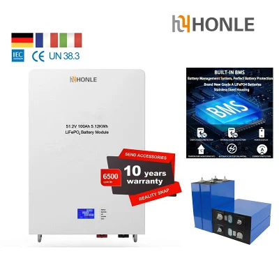 Honle 2024 Energía Solar Energía batería de pared 48V 51,2V 100ah Paquete de 200ah 5kw 10KW LiFePO4 baterías de litio Powerwall
