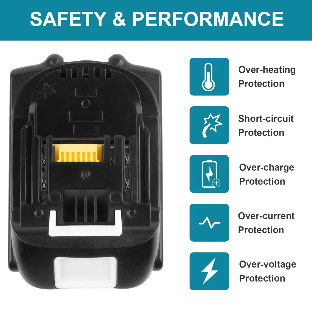 Hot Selling 18V 5000mAh Bl1850 Rechargeable Lithium Battery for Makita Replacement Li-ion Battery Electric Power Tools