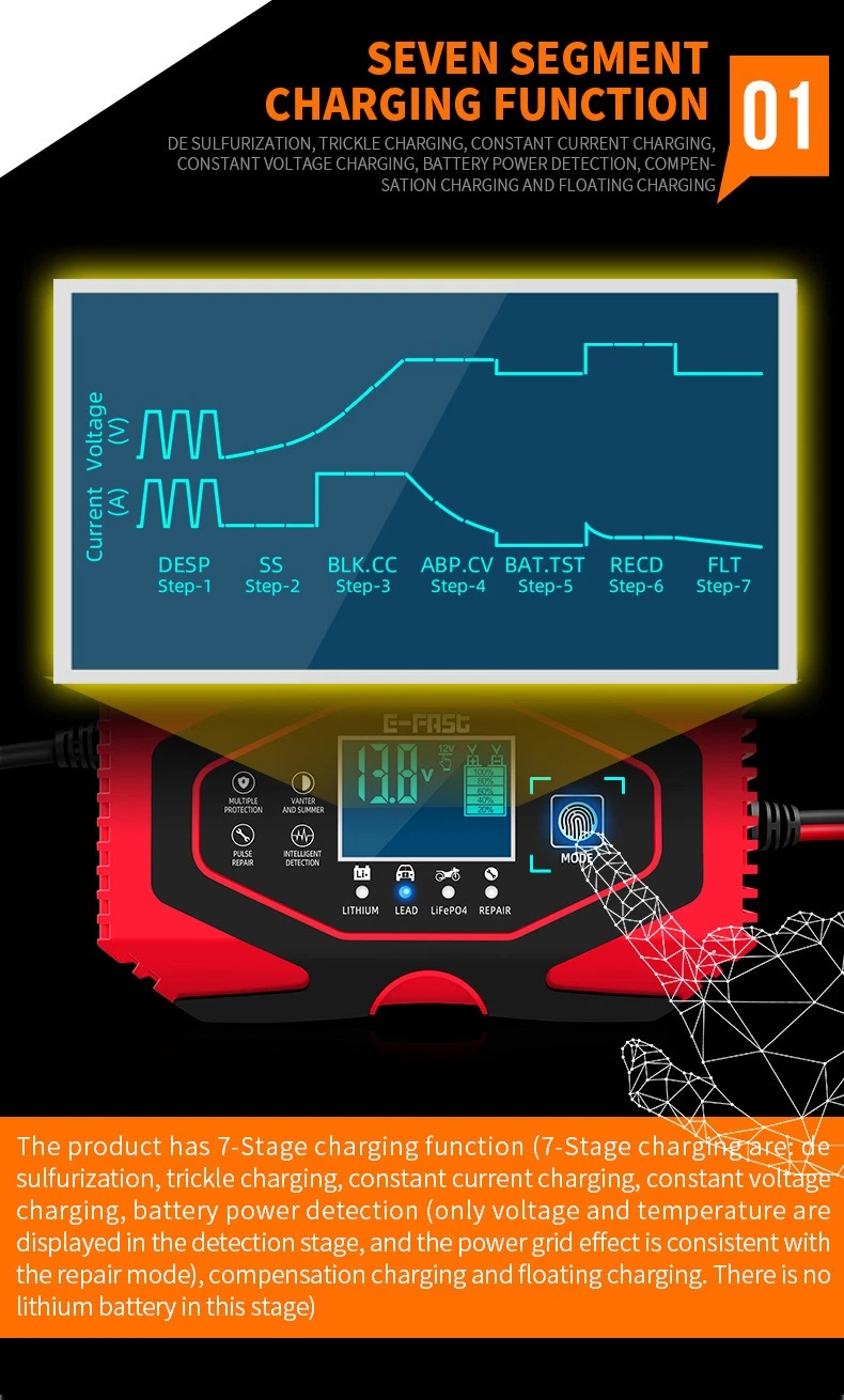 New AGM Repair Battery Charger for motorcycle