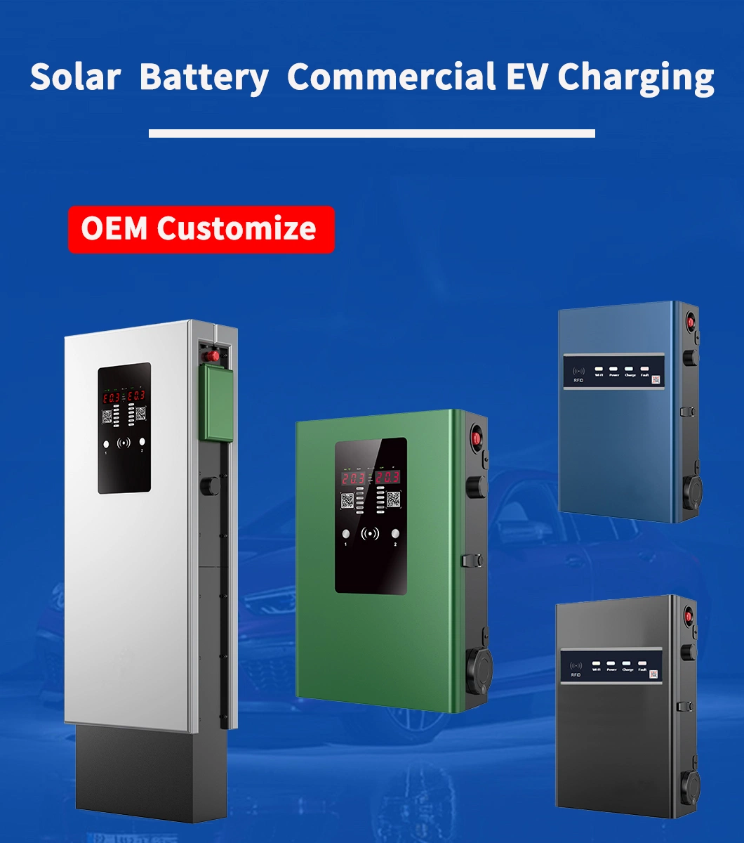Hot Selling Solar Power Car Battery Charger 43kw 63A Solar Electric Vehicle Charging Station for Commercial Europe Car Charger Photovoltaic Systems