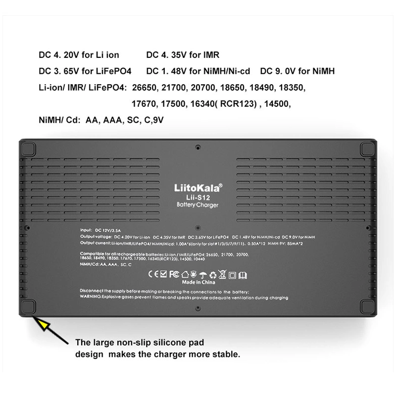 Beat Lii-S8 Smart Fast Charger 8 Slots Liitokala Lii-S12 for 21700 AA AAA 18650 26650 Lithium Ion Batteries Rechargeable Battery