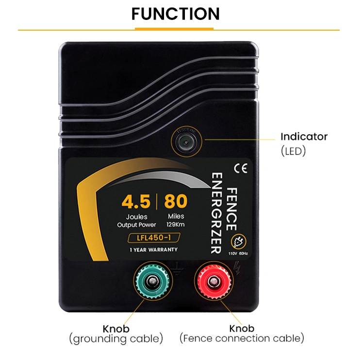 80 Miles Farm Electric Fence Charger