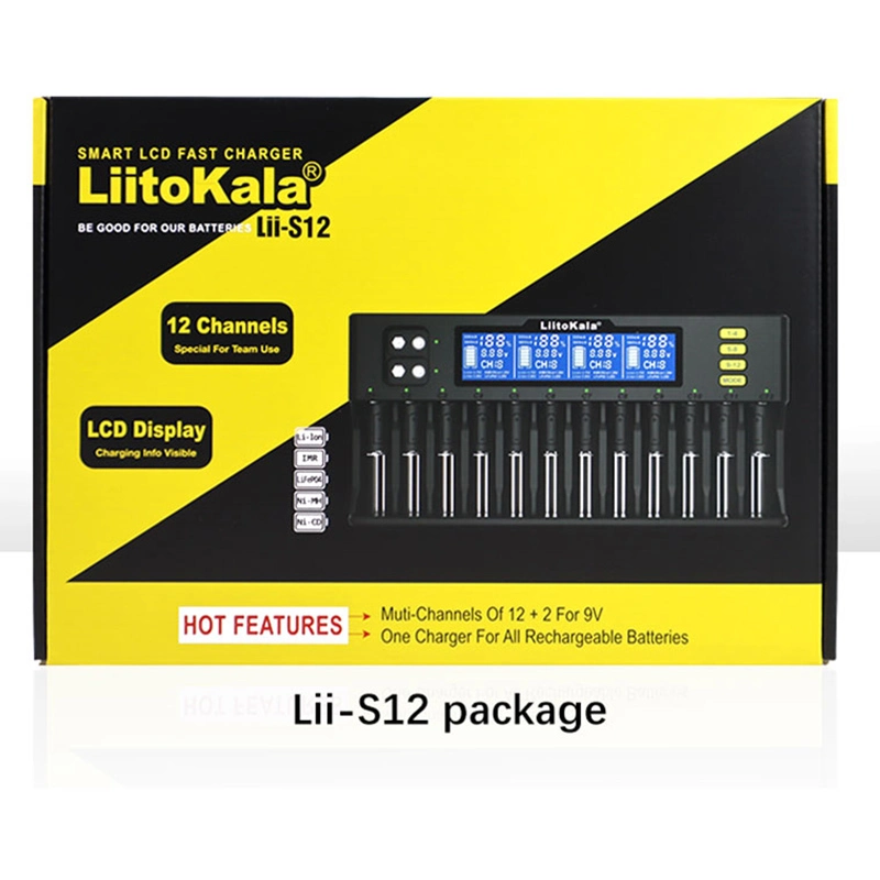 Beat Lii-S8 Smart Fast Charger 8 Slots Liitokala Lii-S12 for 21700 AA AAA 18650 26650 Lithium Ion Batteries Rechargeable Battery