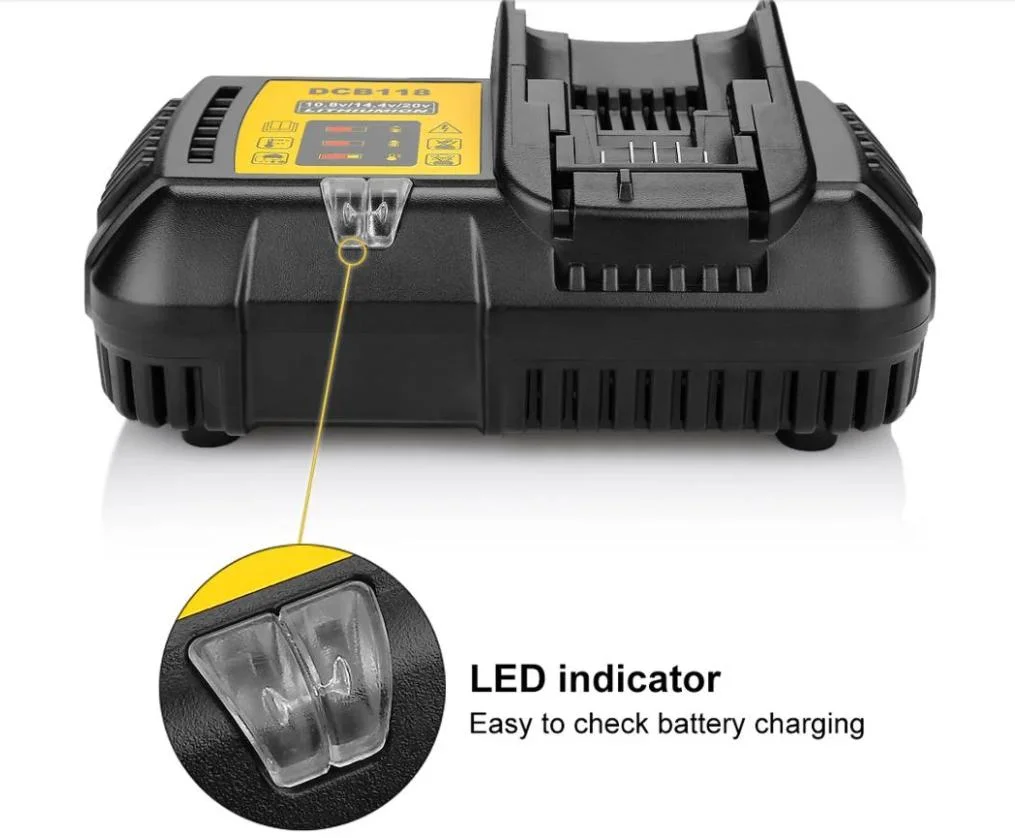 Power Drill Battery Fast Charger Dcb118 for Dewalt 12V-20V Lithium Ion Battery Replacement for Dewalt 20V Max Battery Charger