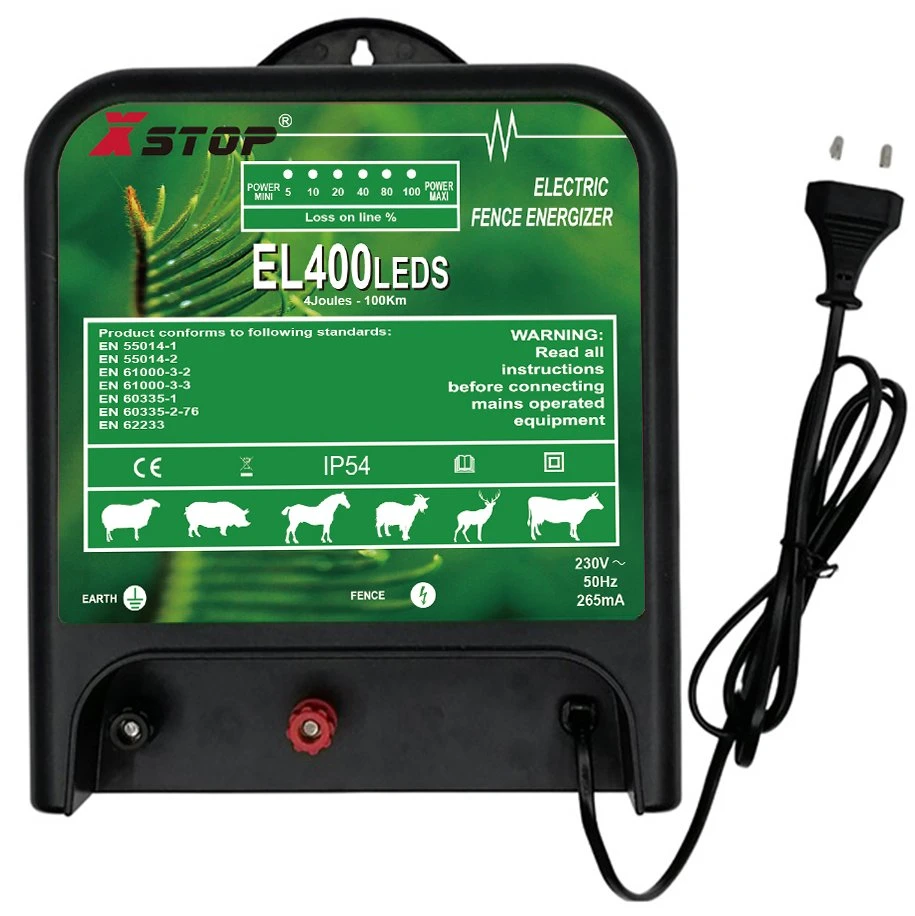 DC12V with LED Indicator Battery Control Energizer Powered 4 Joules Solar Electric Fence Charger for Livestock