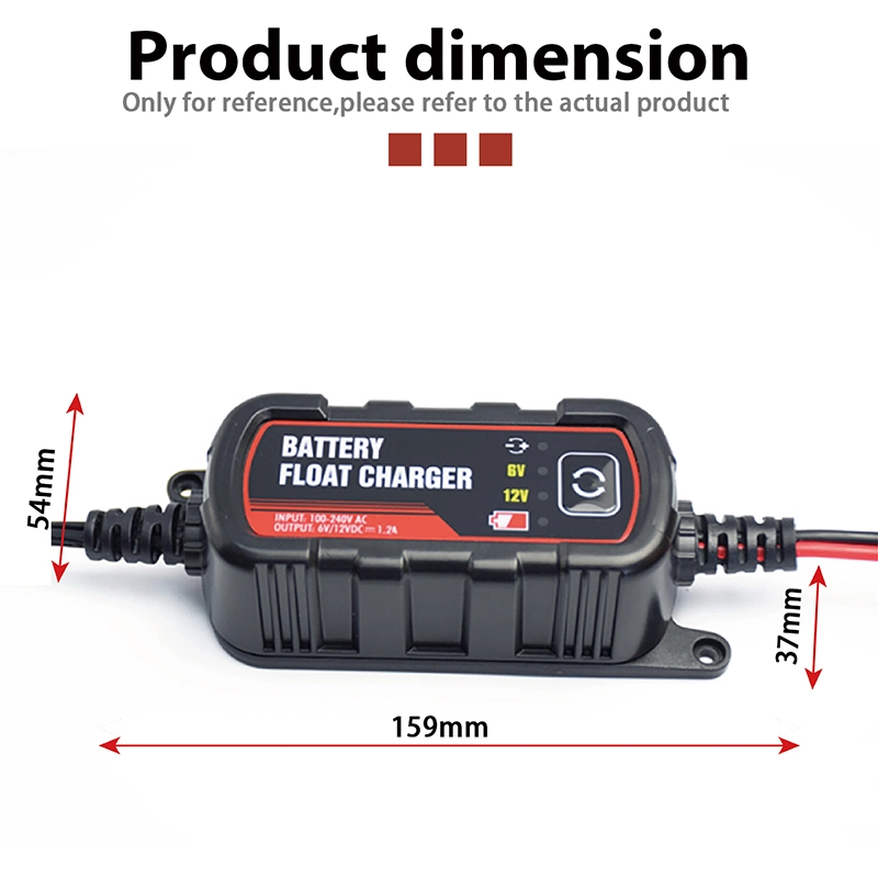 Portable Smart Car/Motorcycle Battery Charger and Maintainer 12V 1.2A