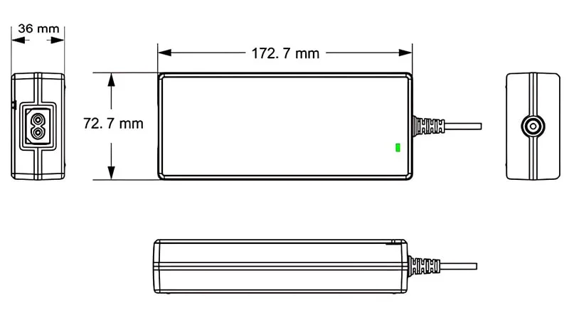 120W Battery Charger 57.6V/58.4V 2A LiFePO 4 Smart Charger for 16s 48V 51.2V LiFePO4 LiFePO 4 Battery Pack