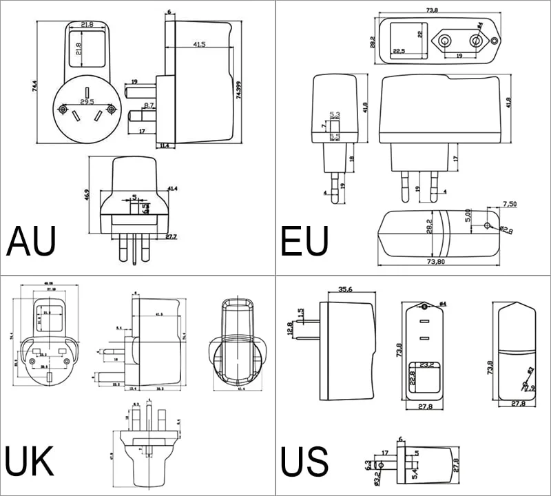 Smart Charger 6V 2A 15W Wall Charger DC 7.35V for SLA /AGM /VRLA /Gel Lead Acid Batteries for Motorcycle and Deep Cycle Batteries