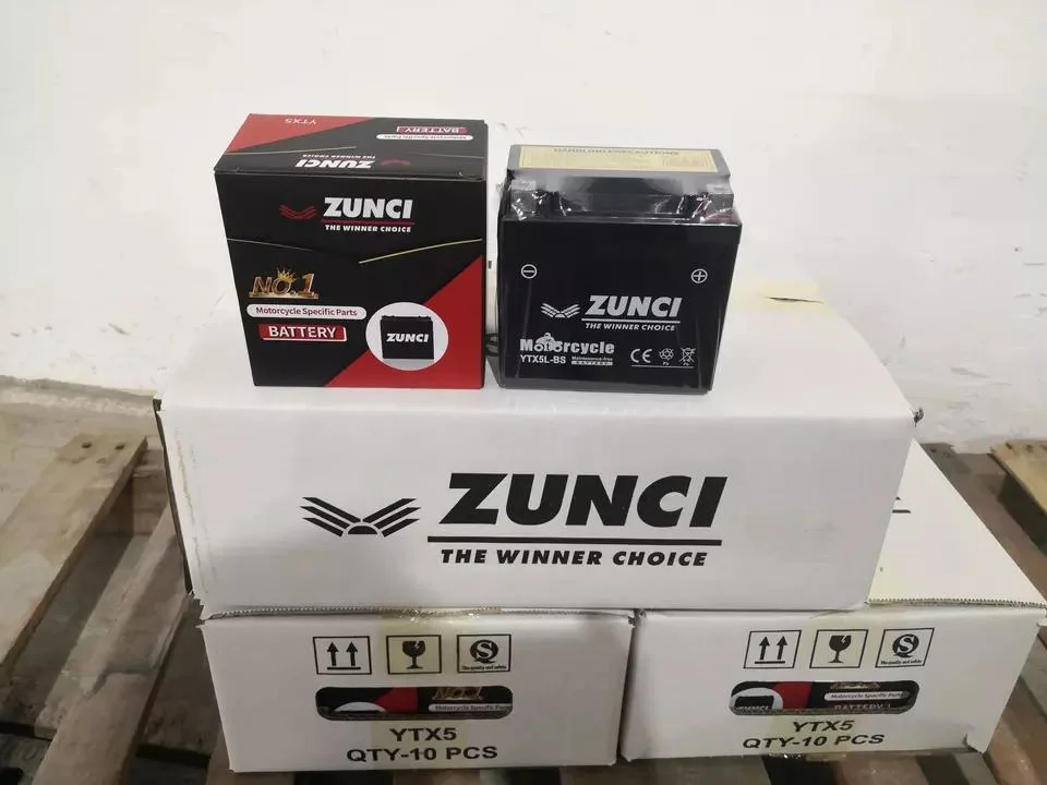 Motorcycle Battery Lead Acid Batteries Charger with MSDS From CNAS Zunci 12V 5ah Ytx5 Ytx5l Yb5l Yt5b Ytr5a BS Ytx5l-BS Motorbike Parts