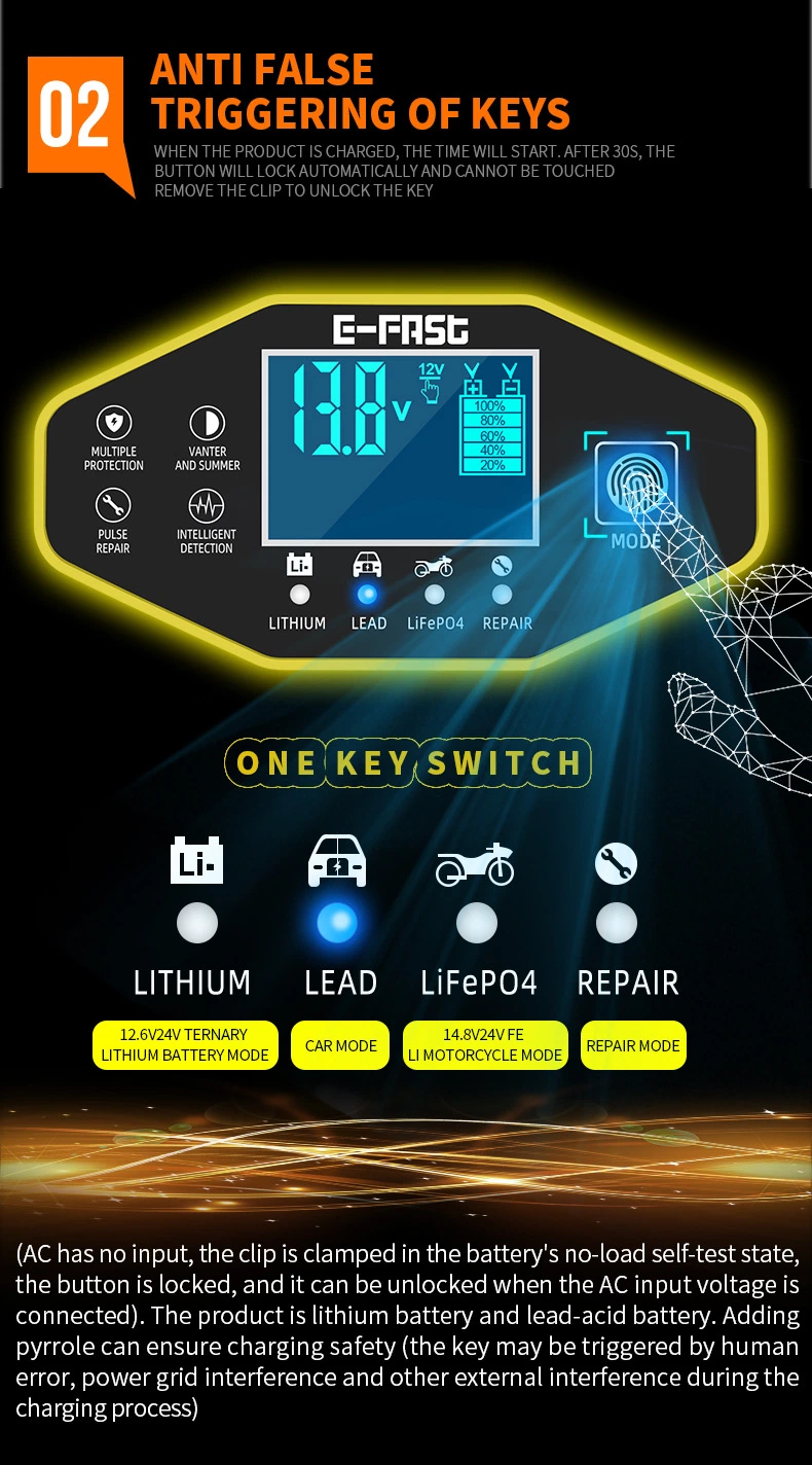 New AGM Repair Battery Charger for motorcycle