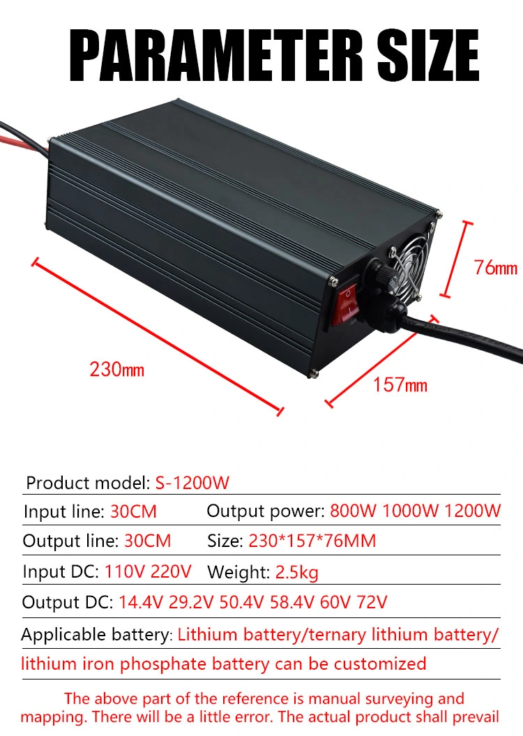 DC Battery Charger Quick Charger for Ternary Lithium-Ion Batteries 25.2V 42A