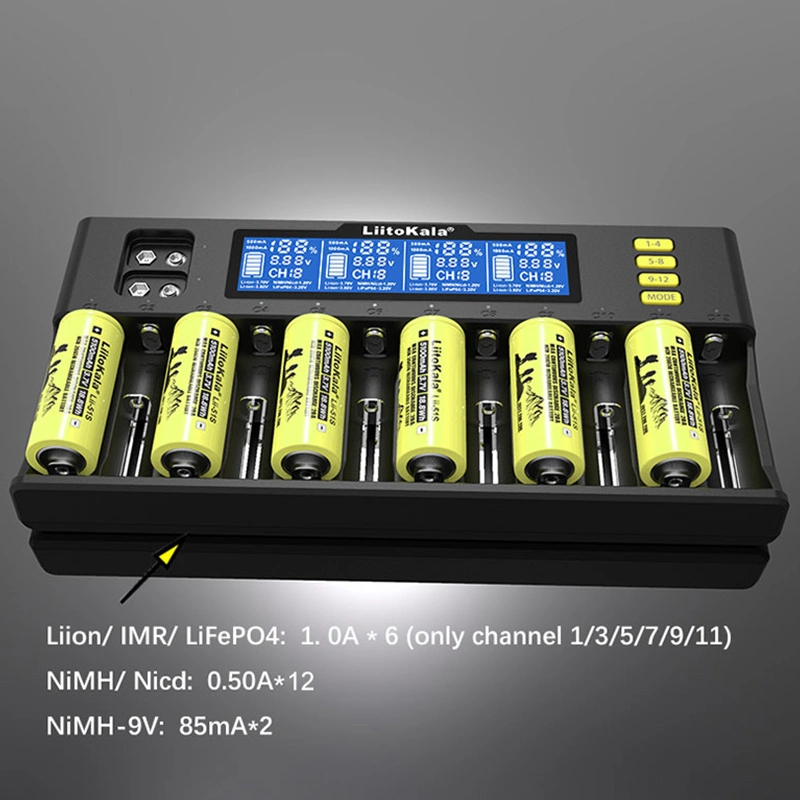 Beat Lii-S8 Smart Fast Charger 8 Slots Liitokala Lii-S12 for 21700 AA AAA 18650 26650 Lithium Ion Batteries Rechargeable Battery