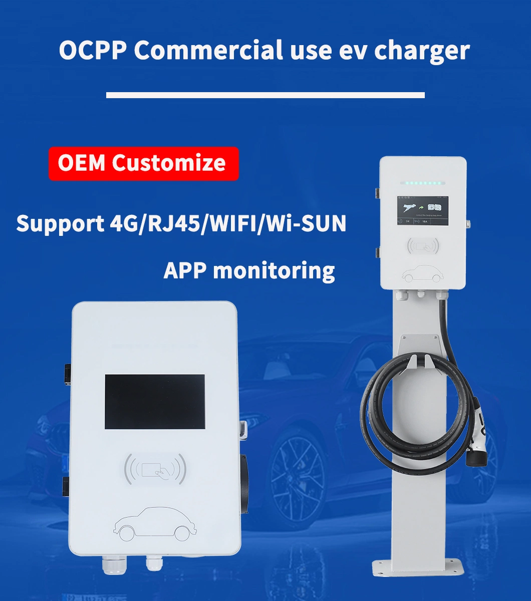 Car Battery Charger 7kw 11kw 22kw Electric Vehicle Charging Station Ocpp1.6 Commercial EV Charger