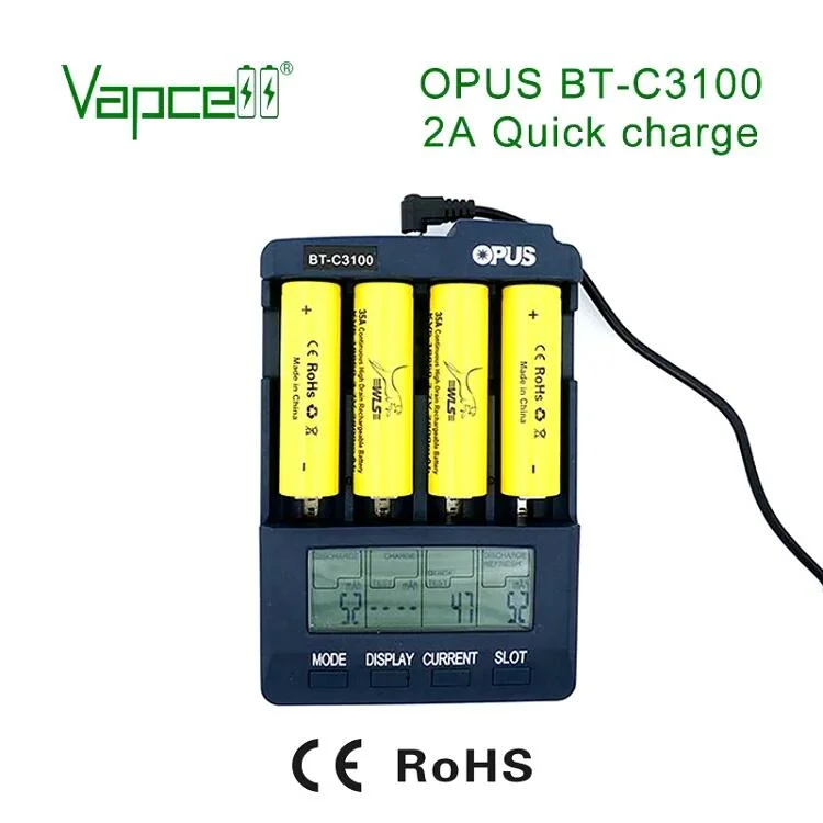 New Arrival Golden Supplier Vapcell Q2s-C Smart Charger Type-C Port for 18650 21700 Lithium Ion Battery Charger