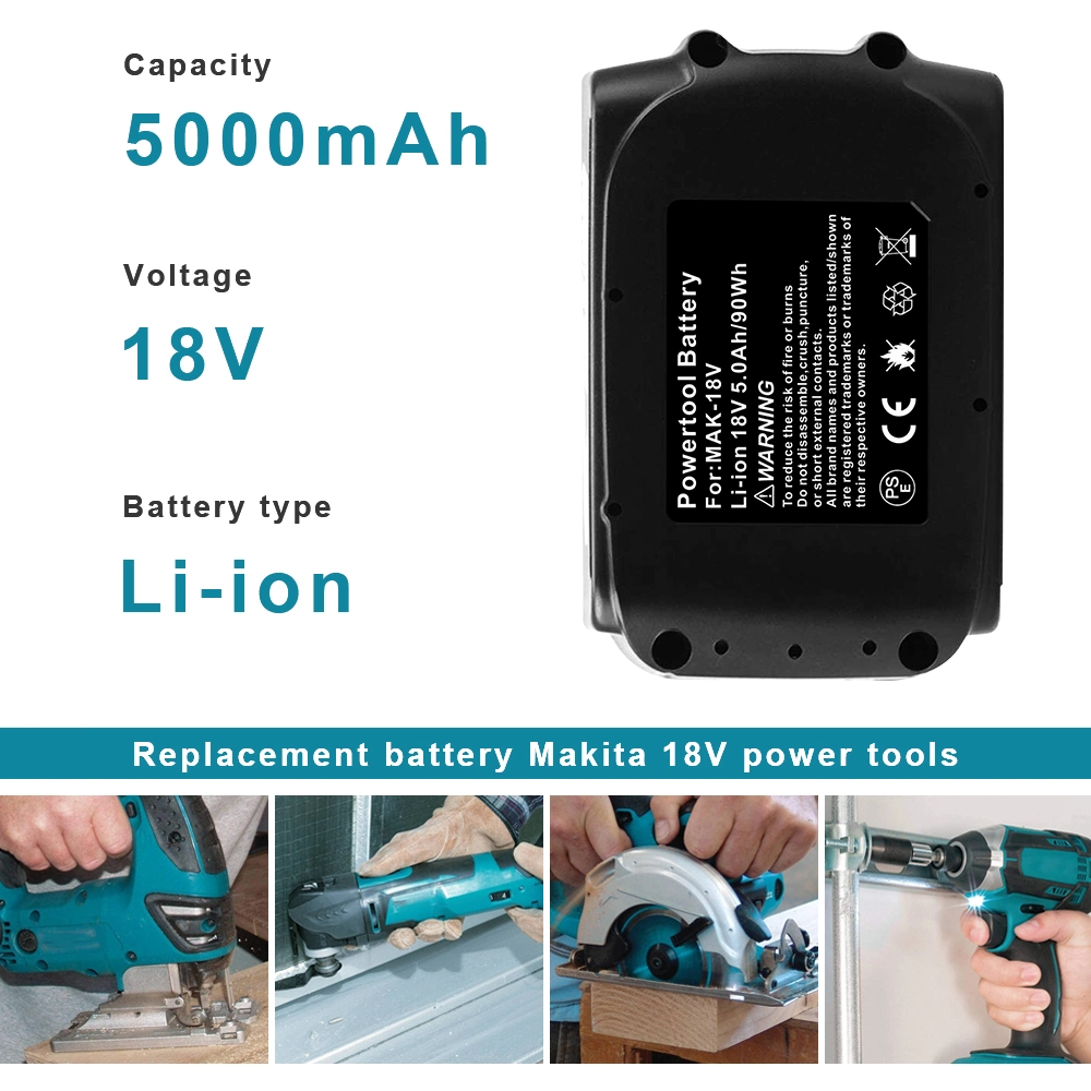 Hot Selling 18V 5000mAh Bl1850 Rechargeable Lithium Battery for Makita Replacement Li-ion Battery Electric Power Tools