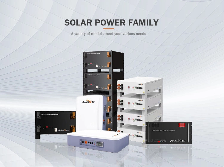 Amensolar Aw5120 2u Low Voltage Wall Mounted 51.2V 100ah 5kwh Solar Storage System 48 Volt Lithium Battery