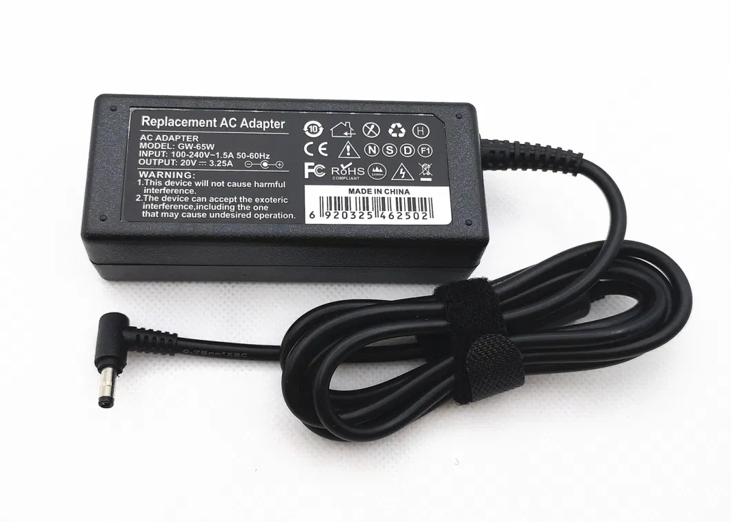 Universal Laptop Power Charger 65W 20V 3.25A for Lenovo Battery