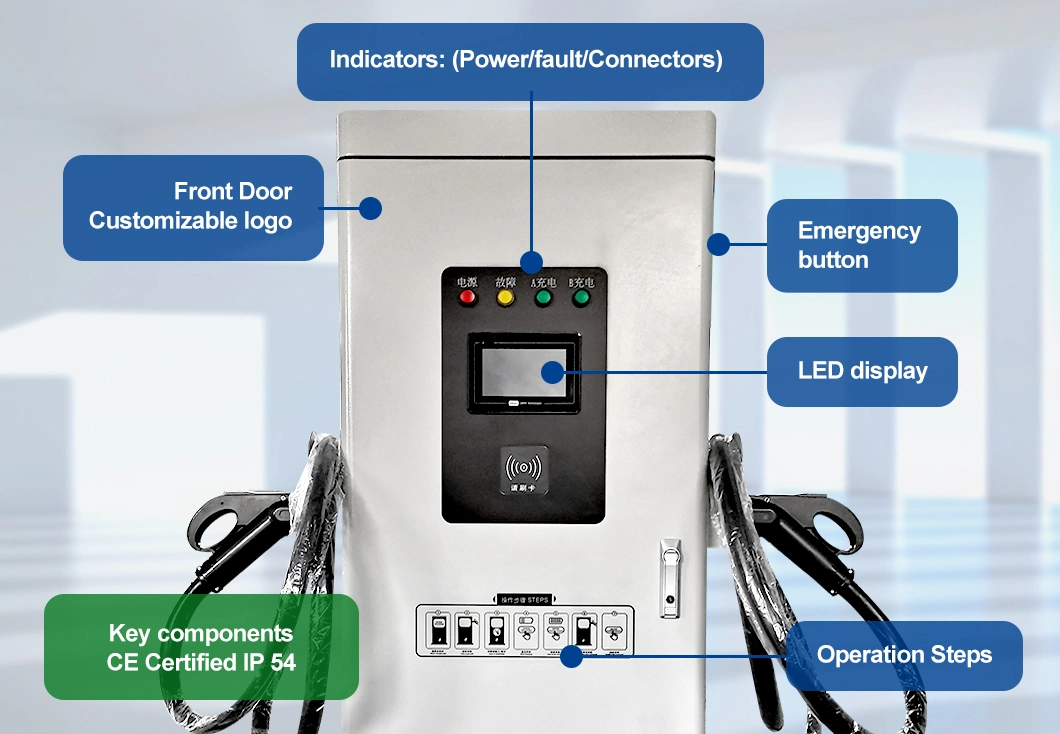 Commercial Use 60kw 120kw DC Electric Car Battery Charger Charging Station