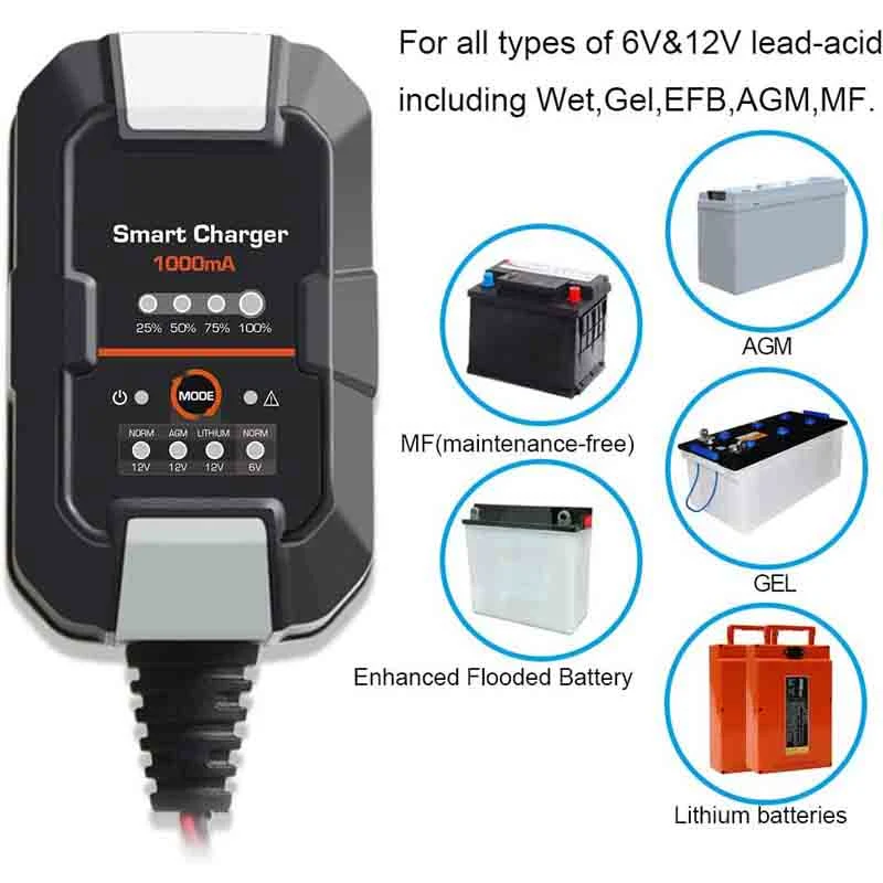 Car 12 Portable RC 12V 100ah 48 Volts Multi Mobility Scooter V Volt Auto Acid 24V LiFePO4 Adjustable Power EV Battery Charger