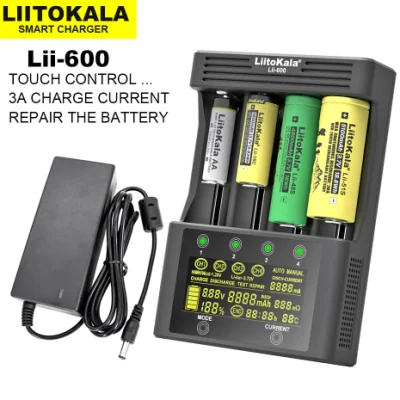  Display LCD Liitokala LII-600 caricabatteria per 3,7 V 1,2 V 18650 26650 21700 26700 AA AAA