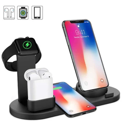  Smartwatch 4 in 1 con caricabatterie rapido wireless/accessori per telefono/USB/caricabatterie Supporto di ricarica multiplo per accessori per tutti i dispositivi mobili Telefono