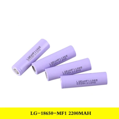 Batteria ricaricabile agli ioni di litio IEC62133 LG 18650 MF1 da 2200 mAh Batteria