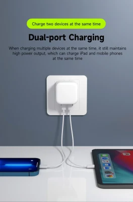 Adattatore di alimentazione da 35 W USB C Quick Pd a due porte Caricabatterie da parete tipo C per iPhone serie 13/14/15
