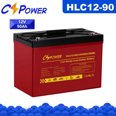 Cspower 3000 cicli 24 V batteria al piombo acido al carbonio VRLA AGM Batteria solare a ciclo profondo 12V 90 ah