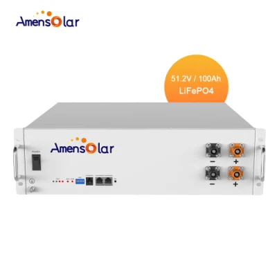  Amensolar Am5120 per uso domestico pannello solare Deep Cycle ESS Batteria agli ioni di litio 2u fosfato 51,2V 100ah 5kwh 48 Volt