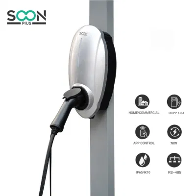  Caricabatterie da parete per veicoli elettrici da 7 kw, 32 AMP, UK tipo 2 WiFi Caricabatterie CA per auto elettrica