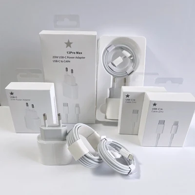  Spina a muro originale USA/Regno Unito/UE adattatore di alimentazione USB C 20 W Pd Caricabatterie per iPhone 14 PRO Max adattatore USB C Caricabatterie Blocco per iPhone 13 12