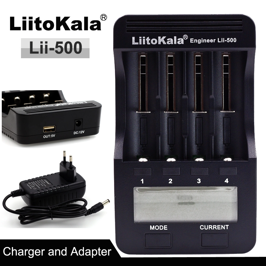 Liitokala Lii-500 4 Slots 12V/2A Battery Charger for 26650 18650 AA AAA Size Battery