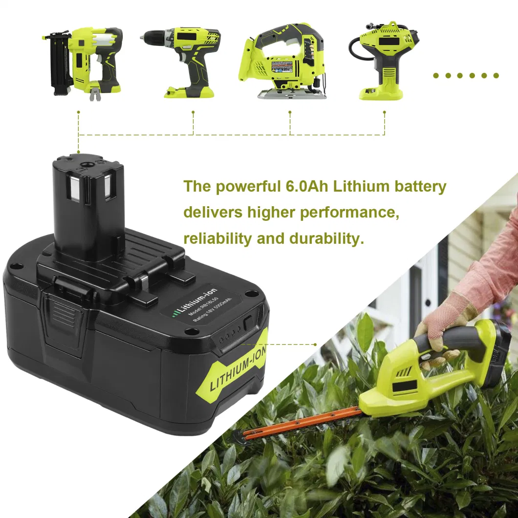 Wholesale Manufacturer 18V 5000mAh Rb18L50 Lithium Rechargeable Battery Replacement for Ryobi Cordless Power Drill Tools