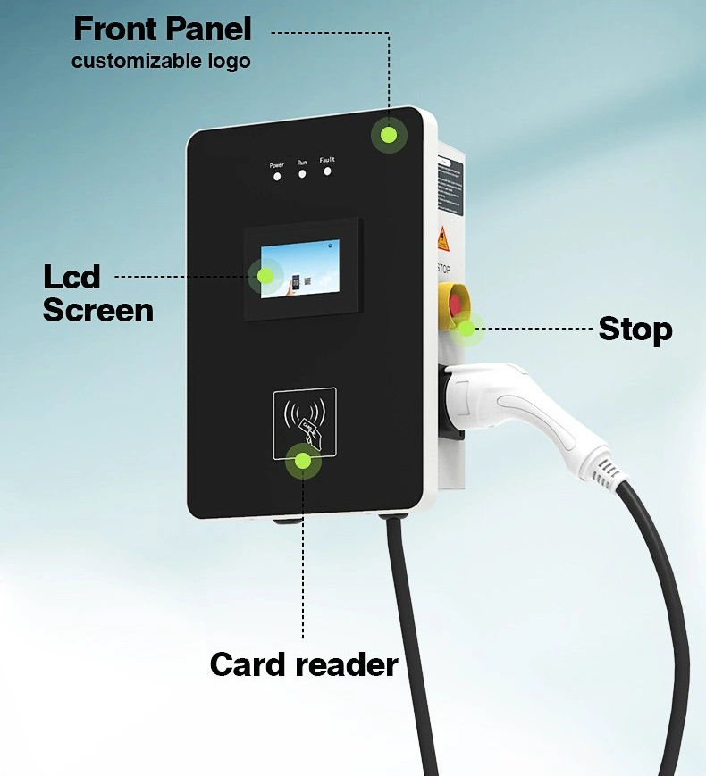 Mode3 Smart Dynamic Load Balancing Type1 11kw APP Wallbox Plug&Charge Residential WiFi 3 Phase Electric Car Charging Pile EV Charging Station