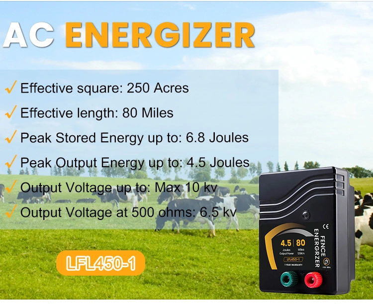 80 Miles Farm Electric Fence Charger