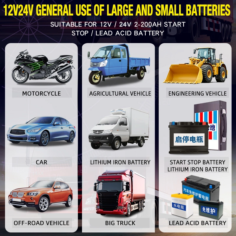 Full Automatic 12V12A 24V 6A Car Battery Charger for Lead-Acid Battery Charging