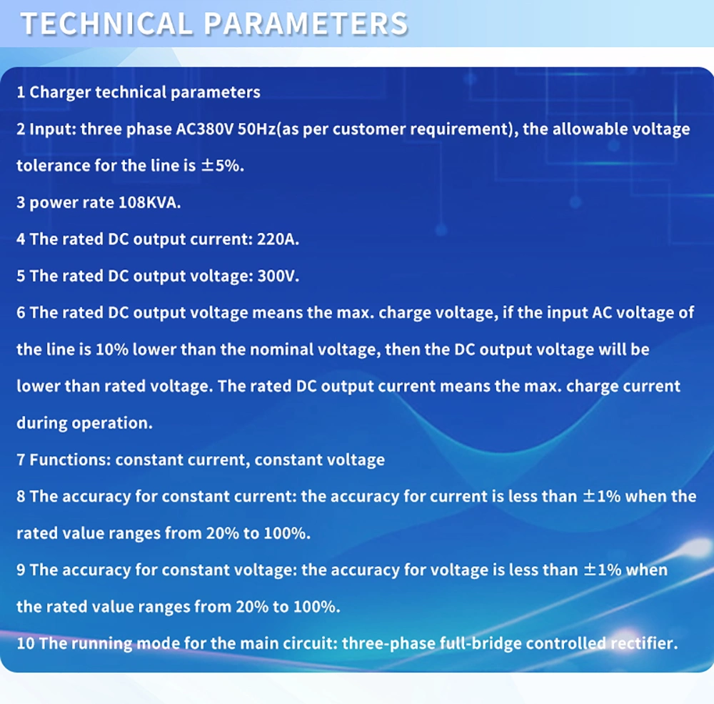 Factory Direct Single-Phase or Three-Phase Fast/Intelligent/Industrial/Thyristor/Phase-Controlled Battery Charger