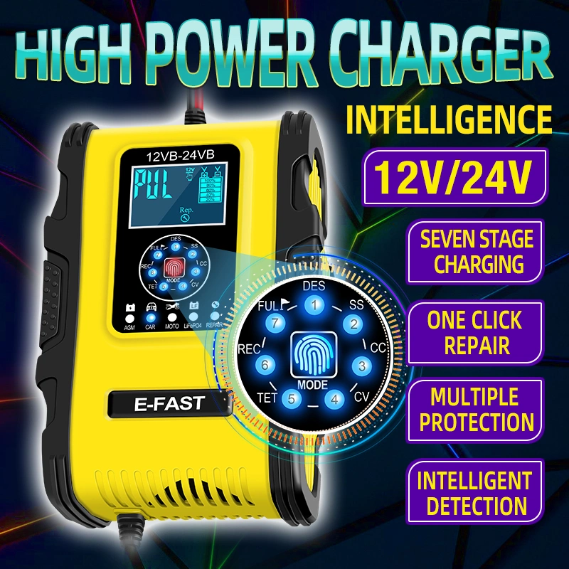 Full Automatic 12V12A 24V 6A Car Battery Charger for Lead-Acid Battery Charging