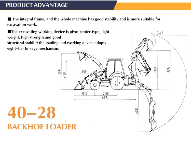 Construction Works Backhoe Skid Steer Wheel Loader Good Quality New Automatic 2 Ton Mechanical 1800mm