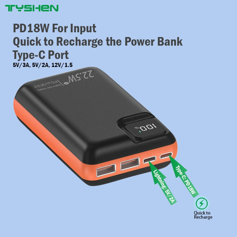 20000mAh Power Bank 2 USB Ports Output 22.5W Super Quick Charge