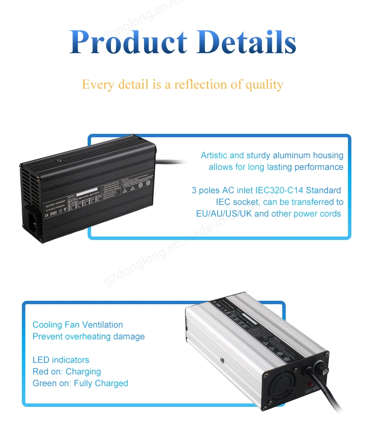 240W 24V7a Electric Scooter Battery Charger with CE RoHS Certification