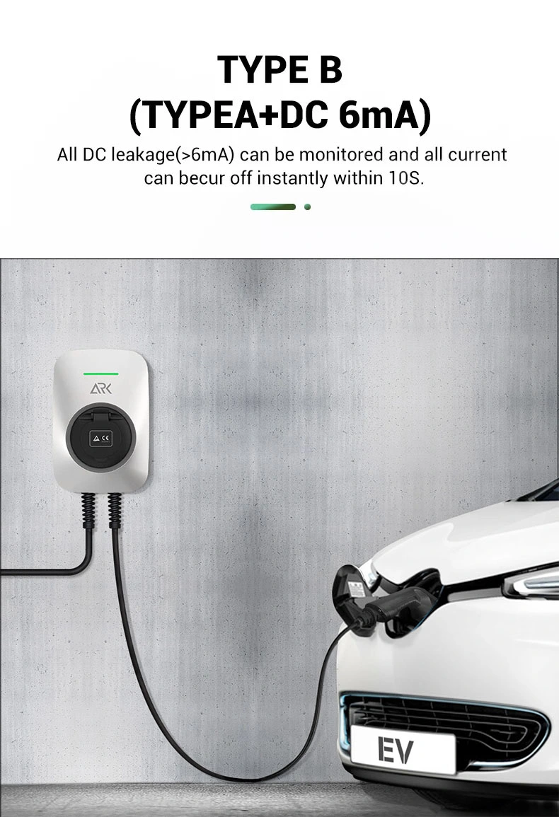 Easyinstalling Wallmounted Electric Vehicle Charger of EV Car Battery Charging