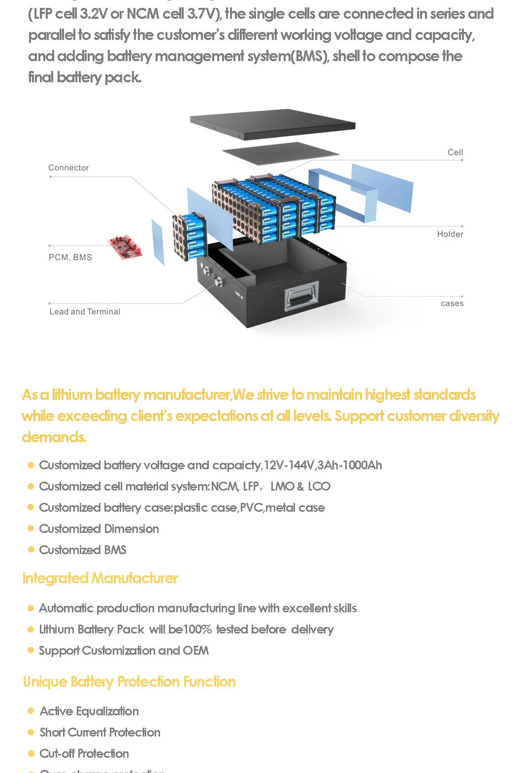 Customized Solar Storage Battery LiFePO4 Battery Pack for Solar Energy Storage