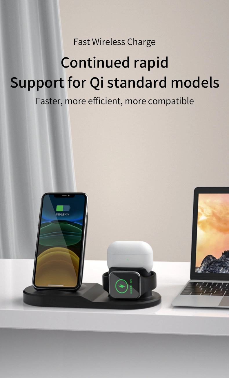 2022 New 3 in 1 Universal Multiple Devices Qi Certified Wireless Charging Station Wireless Charger