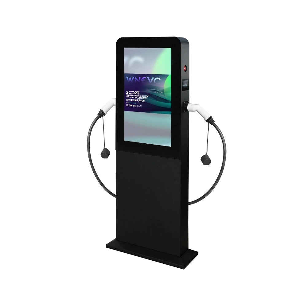 Smart EV Charger Level 3 Charging Station with Outdoor LCD Display Advertising Screen WiFi 32 Inch for Car