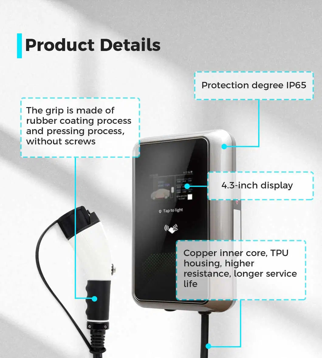 SAE J1772 Level 1 Wallbox Electric Car Charge EV Charging Station 7kw EV Charger