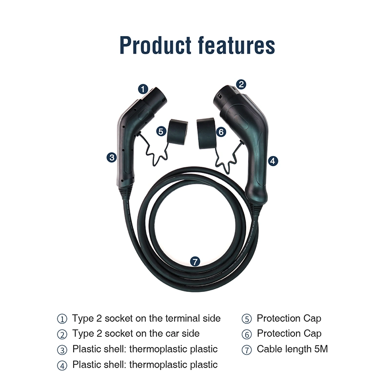 7kw 11kw 22kw Type2 Portable EV Charger Cable with TUV, CE Certification