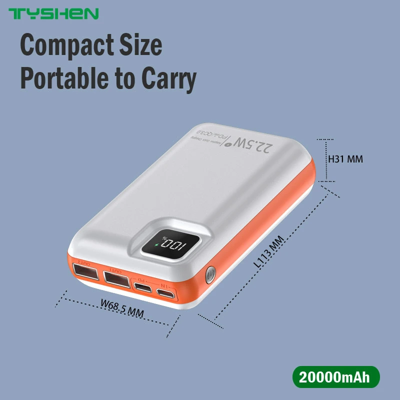 20000mAh Power Bank 2 USB Ports Output 22.5W Super Quick Charge