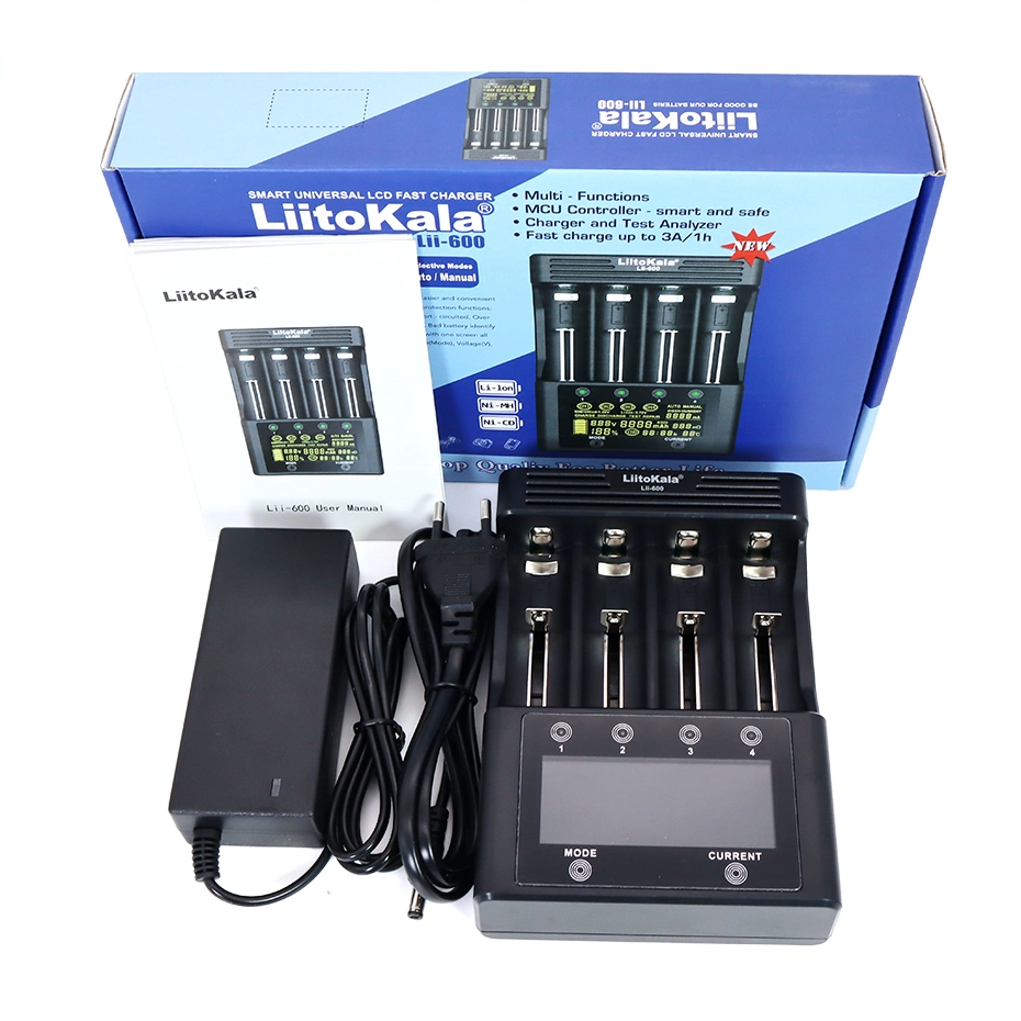 LCD Display Liitokala Lii-600 Battery Charger for 3.7V 1.2V 18650 26650 21700 26700 AA AAA