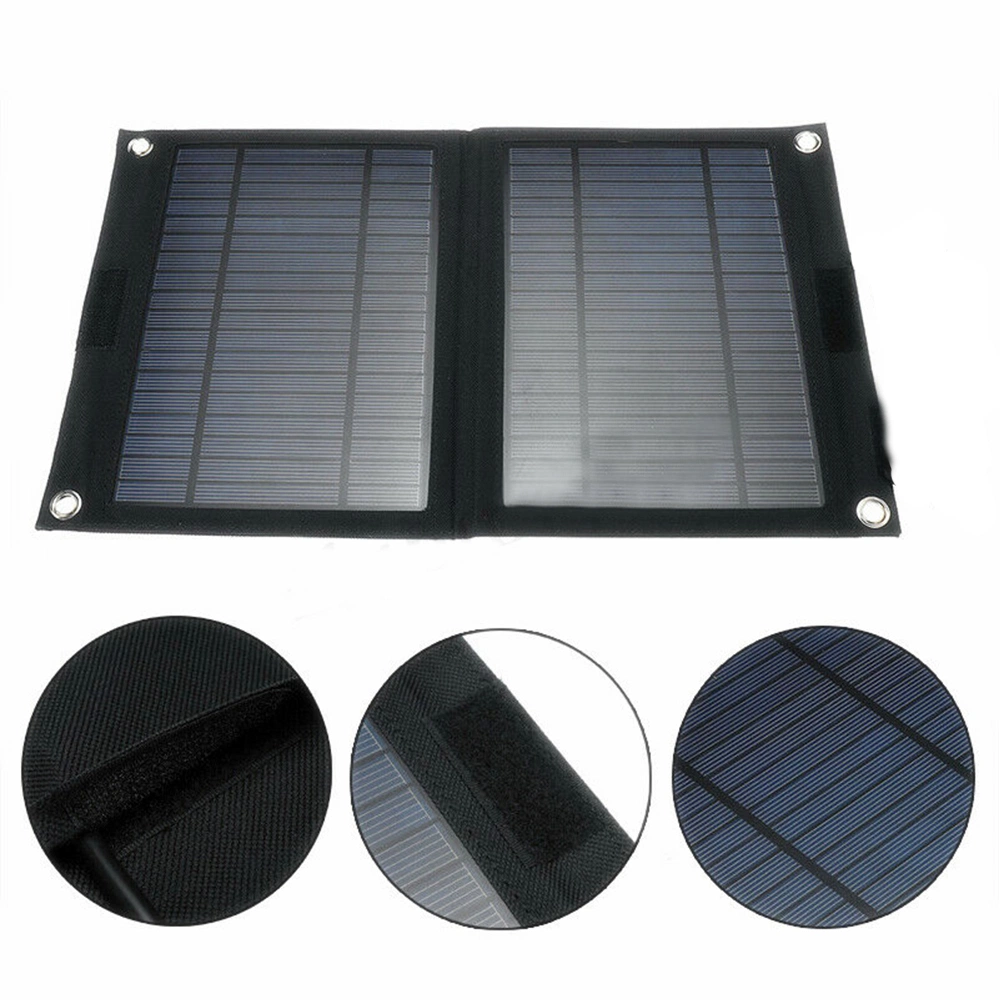 Folding Bag Monocrystalline Rechargeable Mobile Phone Battery Car RV Outdoor 20 Watt Solar Panel Travel Charger